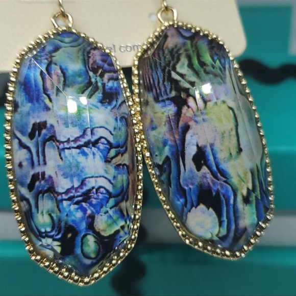 Watercolor Marble Diamond Cut Acrylic Earrings - Picture 2 of 9